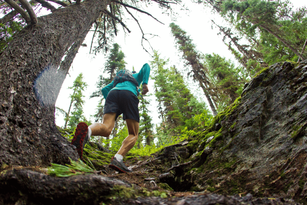 Choose longer running shorts if you'll be running throughout your hike.