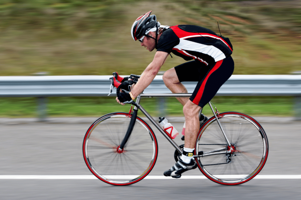 Biker shorts are more form-fitting than running shorts in order to reduce wind resistance during a ride.