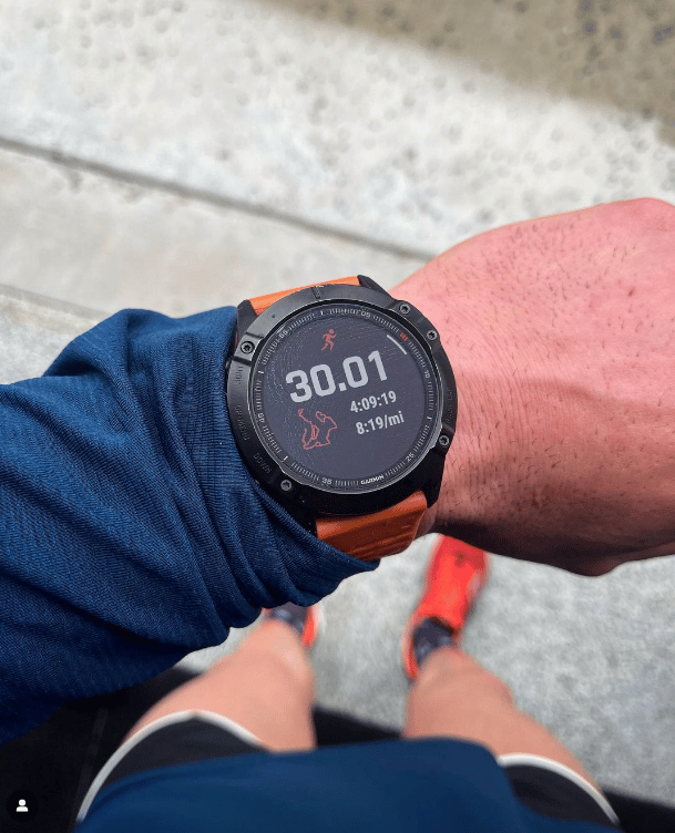 Nick Bare often posts his day's run on Instagram by snapping a pic of his watch and sharing the image.